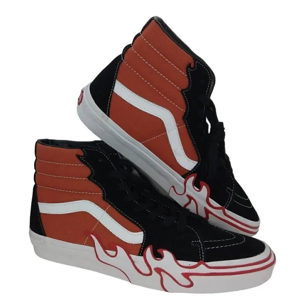 VANS SK8 Mens NEW w/Tags Hi-Top Burnt Orange/Black Sneakers - sz. 9 1/2 1/2